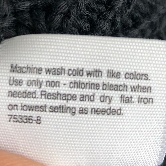 A.N.A. Black Short Sleeve Scoop Neck Chunky Knit Sweater Top Pullover Size XS - Picture 5 of 6